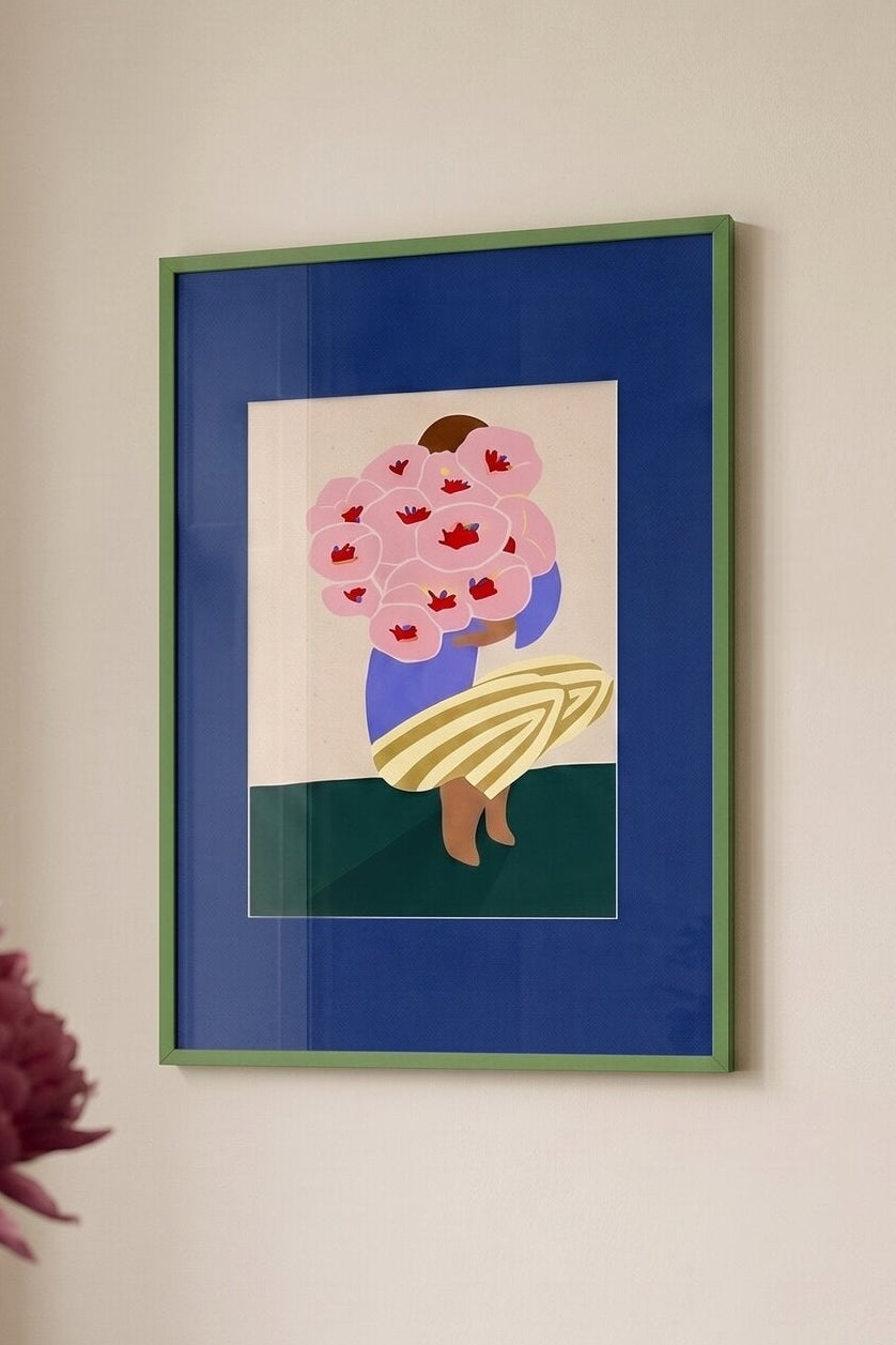 Bouquet of Flowers plakat, passepartout & ramme - 30x40 cm.